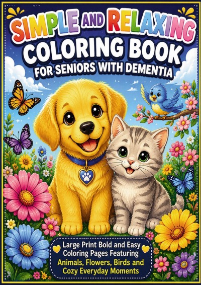 'Cover von Simple and Relaxing Coloring Book for Seniors with Dementia'-Cover