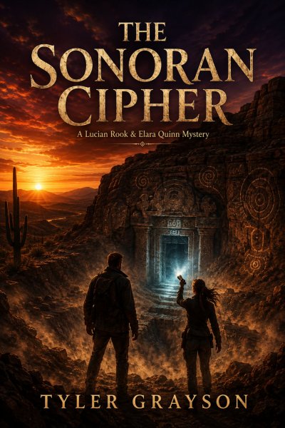 'Cover von The Sonoran Cipher — A Lucian Rook & Elara Quinn Mystery'-Cover
