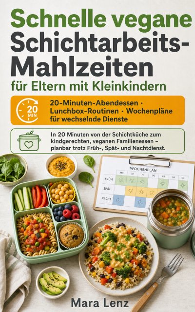 'Cover von Schnelle vegane Schichtarbeits-Mahlzeiten für Eltern mit Kleinkindern'-Cover