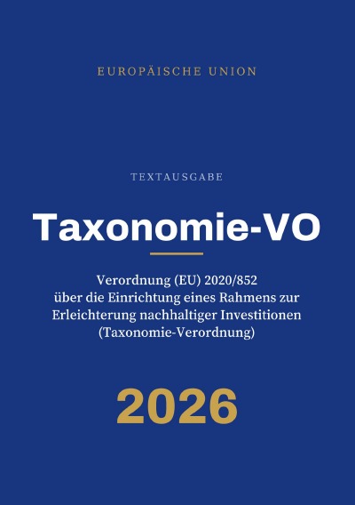 'Cover von Taxonomie-VO – Taxonomie-Verordnung'-Cover
