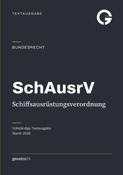 'Cover von SchAusrV – Schiffsausrüstungsverordnung'-Cover