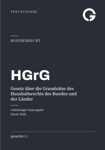 'Cover von HGrG – Gesetz über die Grundsätze des Haushaltsrechts des Bundes und der Länder'-Cover