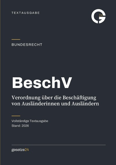'Cover von BeschV – Verordnung über die Beschäftigung von Ausländerinnen und Ausländern'-Cover