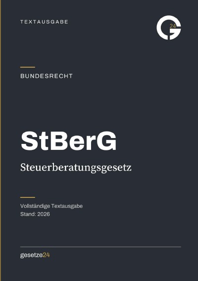 'Cover von StBerG – Steuerberatungsgesetz'-Cover