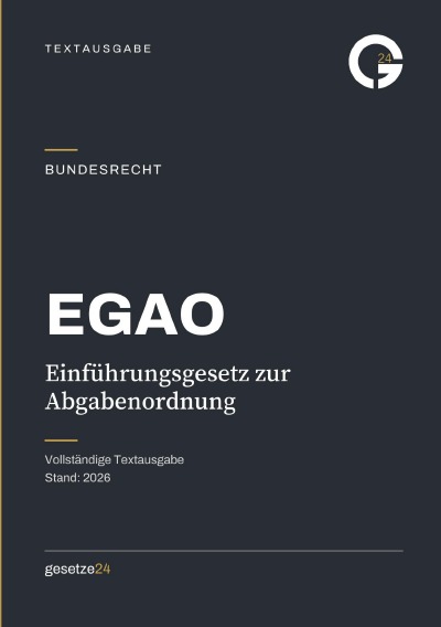 'Cover von EGAO – Einführungsgesetz zur Abgabenordnung'-Cover