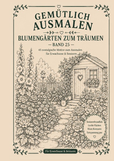 'Cover von Gemütlich ausmalen – Blumengärten zum Träumen'-Cover