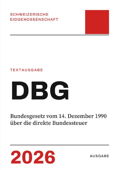 'Cover von DBG – Bundesgesetz vom 14. Dezember 1990 über die direkte Bundessteuer'-Cover