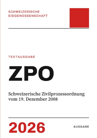 'Cover von ZPO – Schweizerische Zivilprozessordnung vom 19. Dezember 2008'-Cover