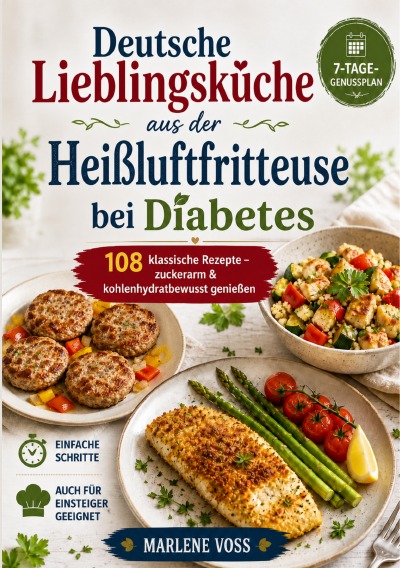 'Cover von Deutsche Lieblingsküche aus dem Airfryer bei Diabetes'-Cover