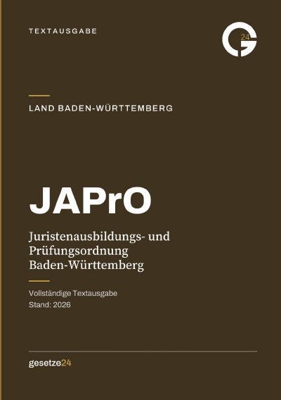 'Cover von JAPrO – Juristenausbildungs- und Prüfungsordnung Baden-Württemberg'-Cover