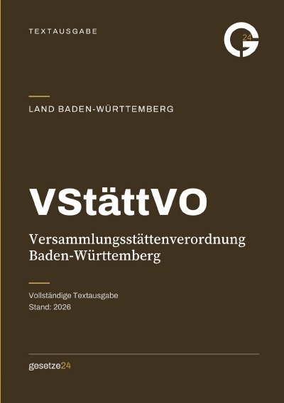 'Cover von VStättVO – Versammlungsstättenverordnung Baden-Württemberg'-Cover