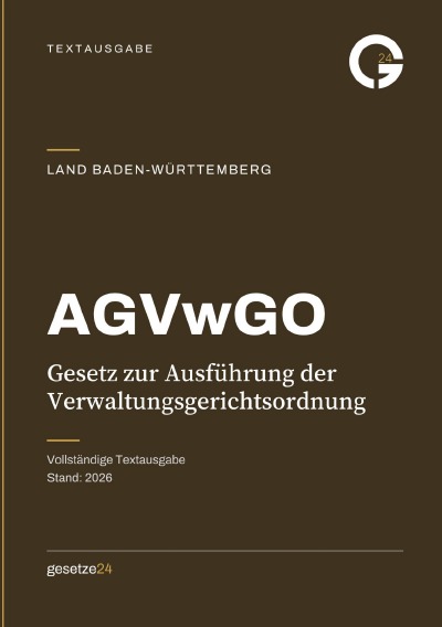 'Cover von AGVwGO – Gesetz zur Ausführung der Verwaltungsgerichtsordnung Baden-Württemberg'-Cover