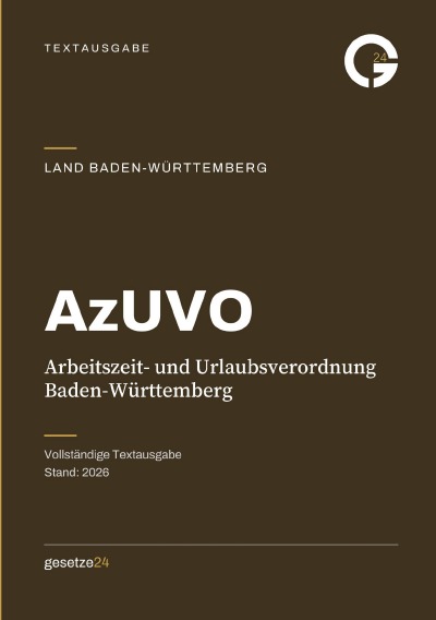 'Cover von AzUVO – Arbeitszeit- und Urlaubsverordnung Baden-Württemberg'-Cover