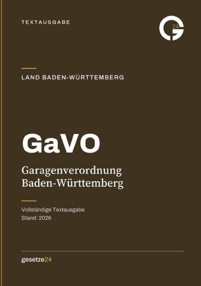 'Cover von GaVO – Garagenverordnung Baden-Württemberg'-Cover