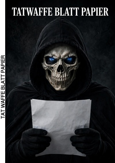 'Cover von Tat Waffe Blatt Papier'-Cover