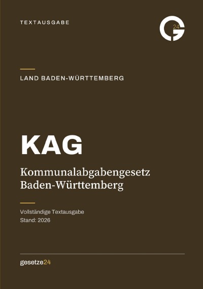 'Cover von KAG – Kommunalabgabengesetz Baden-Württemberg'-Cover
