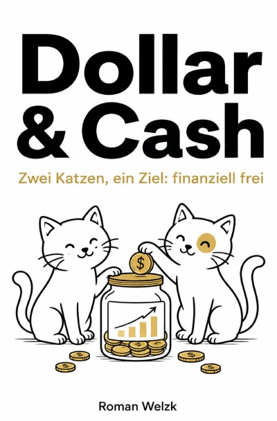 'Cover von Dollar & Cash Zwei Katzen, ein Ziel: finanziell frei | Zwei Katzen. Zwei völlig unterschiedliche Ideen über Geld. Und ein großes Experiment.'-Cover