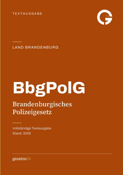 'Cover von BbgPolG – Brandenburgisches Polizeigesetz'-Cover