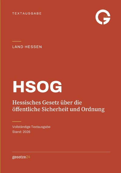'Cover von HSOG – Hessisches Gesetz über die öffentliche Sicherheit und Ordnung'-Cover