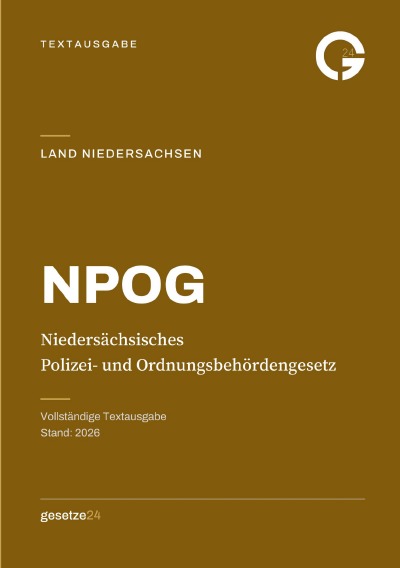 'Cover von NPOG – Niedersächsisches Polizei- und Ordnungsbehördengesetz'-Cover