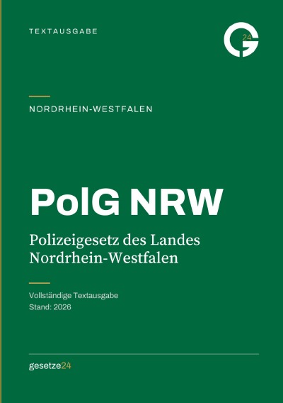 'Cover von PolG NRW – Polizeigesetz des Landes Nordrhein-Westfalen'-Cover