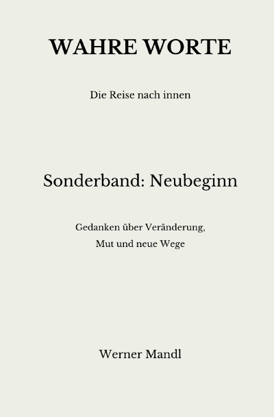 'Cover von Wahre Worte – Sonderband: Neubeginn'-Cover