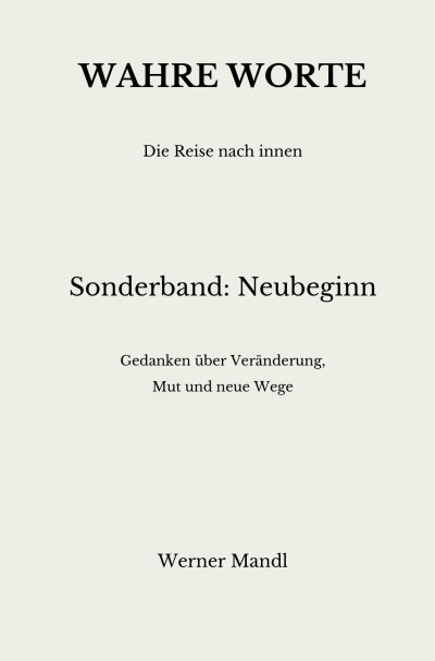 'Cover von Wahre Worte – Sonderband: Neubeginn'-Cover