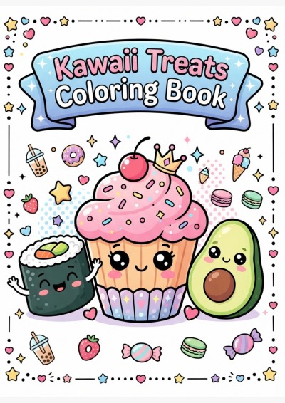 'Cover von Kawaii Treats Coloring Book'-Cover