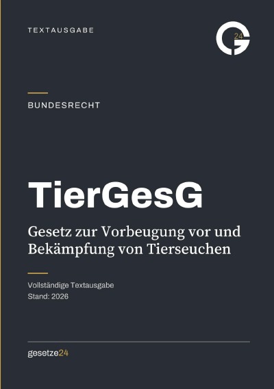 'Cover von TierGesG – Tiergesundheitsgesetz'-Cover