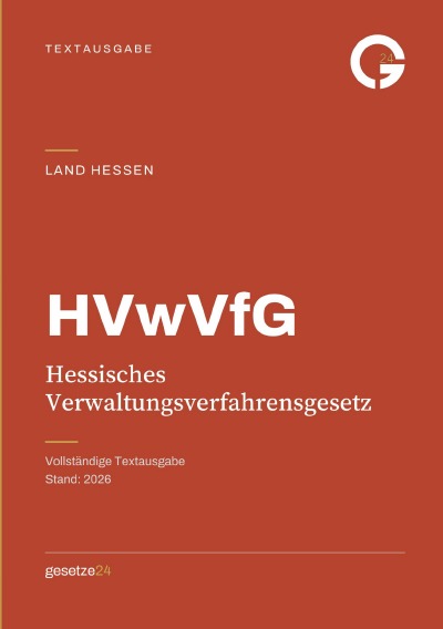 'Cover von HVwVfG – Hessisches Verwaltungsverfahrensgesetz'-Cover