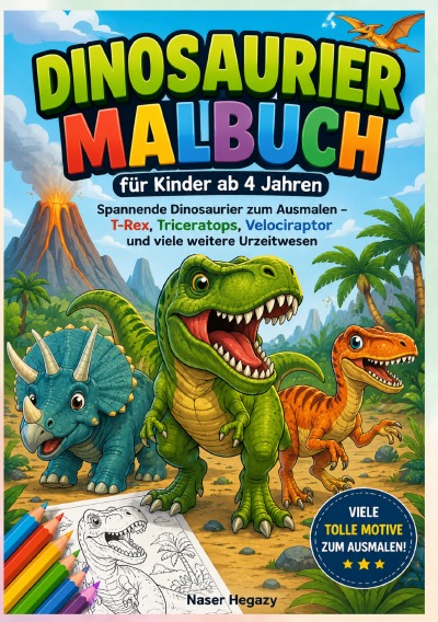 'Cover von Dinosaurier Malbuch für Kinder ab 4 Jahren'-Cover