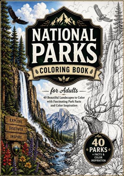 'Cover von National Parks Coloring Book for Adults'-Cover