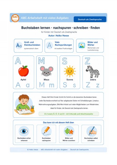 'Cover von ABC Arbeitsheft – Buchstaben lernen-nachspuren-schreiben-finden'-Cover