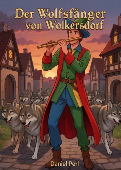 'Cover von Der Wolfsfänger von Wolkersdorf – Ein mahnendes Märchen Kinderbuch aus Nürnberg Franken Schwabach Wolkersdorf in Anlehnung an den Rattenfänger von Hameln'-Cover