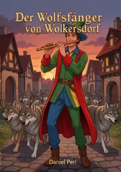 'Cover von Der Wolfsfänger von Wolkersdorf – Ein mahnendes Märchen Kinderbuch aus Nürnberg Franken Schwabach Wolkersdorf in Anlehnung an den Rattenfänger von Hameln'-Cover