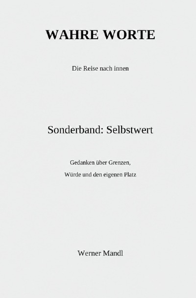 'Cover von Wahre Worte – Sonderband: Selbstwert'-Cover