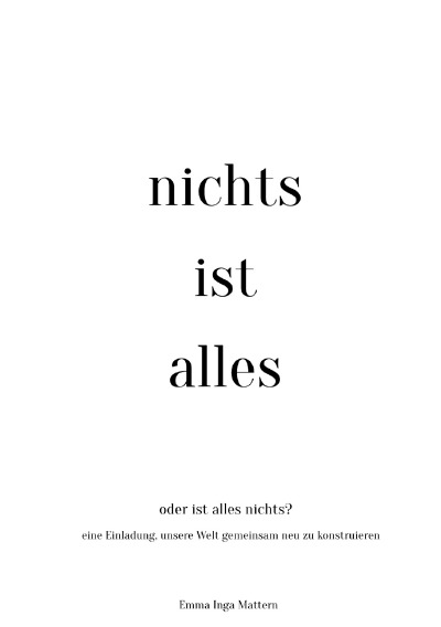 'Cover von nichts ist alles'-Cover