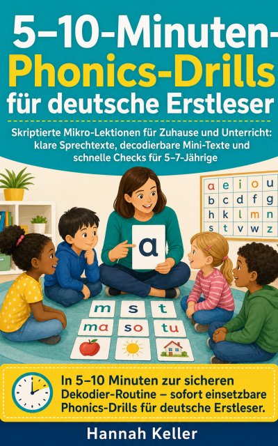 'Cover von 5–10-Minuten-Phonics-Drills für deutsche Erstleser'-Cover