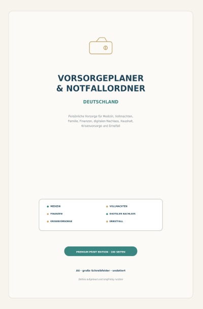 'Cover von Vorsorgeplaner & Notfallordner Deutschland'-Cover