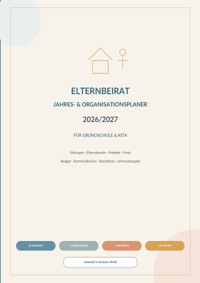 'Cover von ELTERNBEIRAT – Jahres- & Organisationsplaner 2026/2027'-Cover