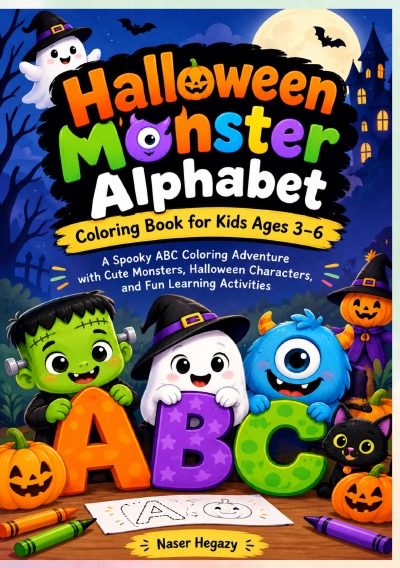 'Cover von Halloween Monster Alphabet Coloring Book for Kids Ages 3–6'-Cover