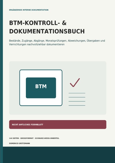 'Cover von BTM Kontroll- & Dokumentationsbuch'-Cover
