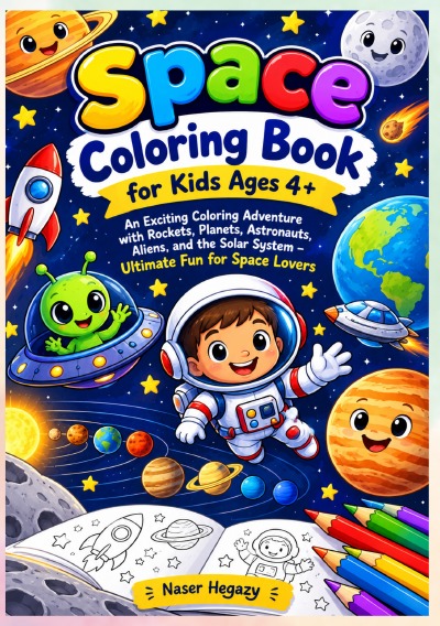'Cover von Space Coloring Book for Kids Ages 4+'-Cover