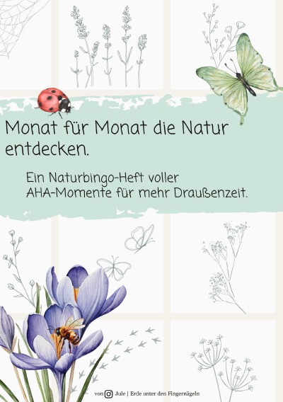 'Cover von Monat für Monat die Natur entdecken. Ein Naturbingo-Heft voller AHA-Momente für mehr Draußenzeit.'-Cover