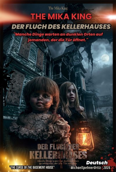 'Cover von Ayuda Der Fluch des Kellerhauses . The Mika King – Ein grafischer und illustrierter psychologischer Horror-Kurzroman – Deutsch'-Cover