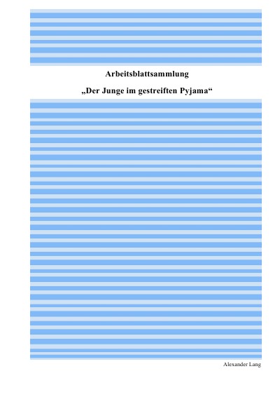 'Cover von Arbeitsblattsammlung „Der Junge im gestreiften Pyjama“'-Cover