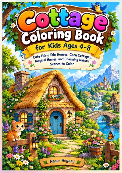 'Cover von Cottage Coloring Book for Kids Ages 4–8'-Cover