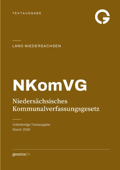 'Cover von NKomVG – Niedersächsisches Kommunalverfassungsgesetz'-Cover