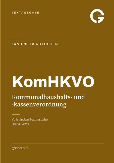 'Cover von KomHKVO – Kommunalhaushalts- und -kassenverordnung Niedersachsen'-Cover