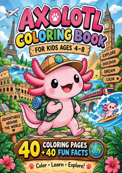 'Cover von Axolotl Coloring Book for Kids Ages 4–8'-Cover